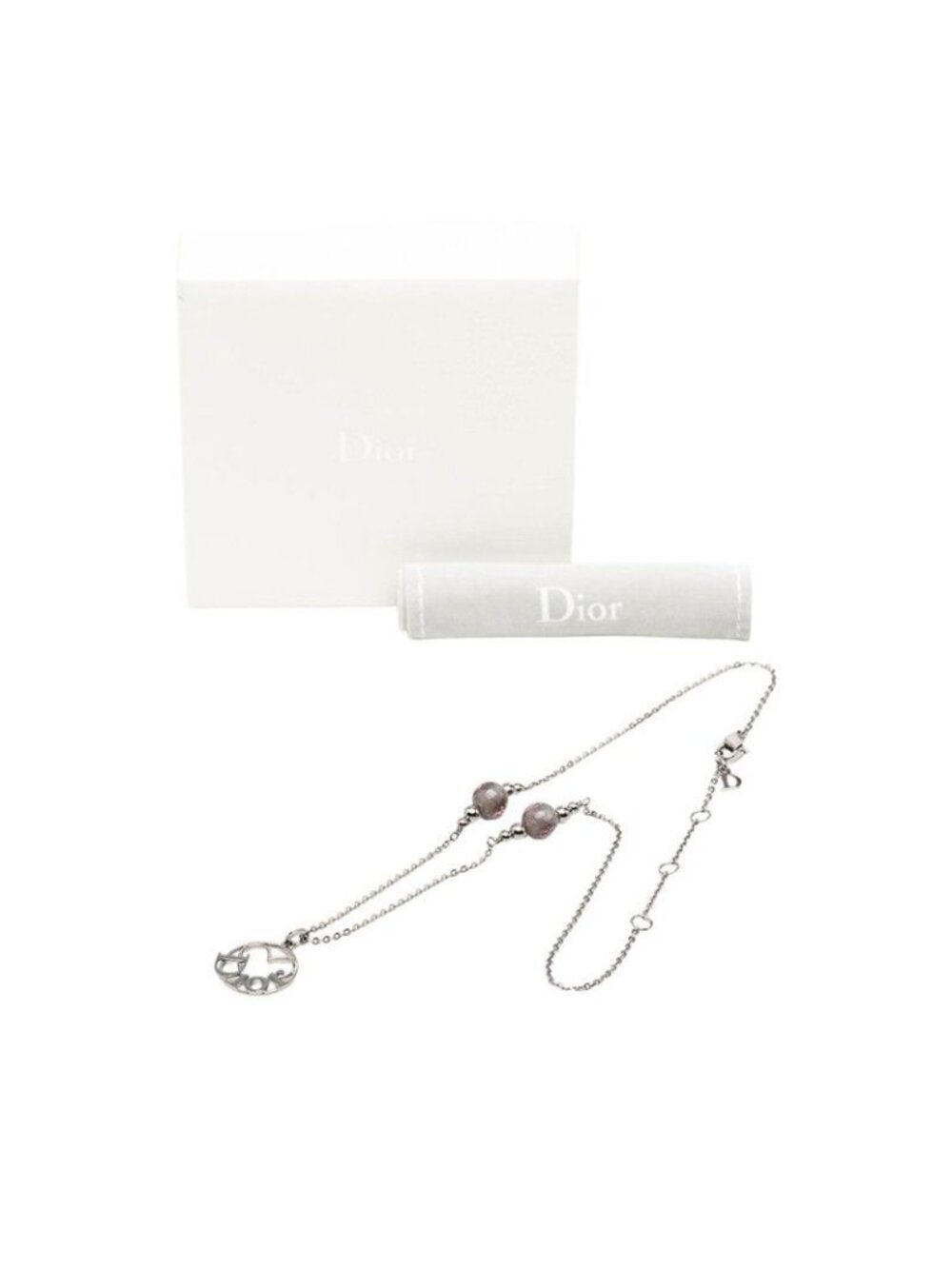 Dior Logo Heart Motif Pendant Silver Gray Metal - Picture 5 of 6